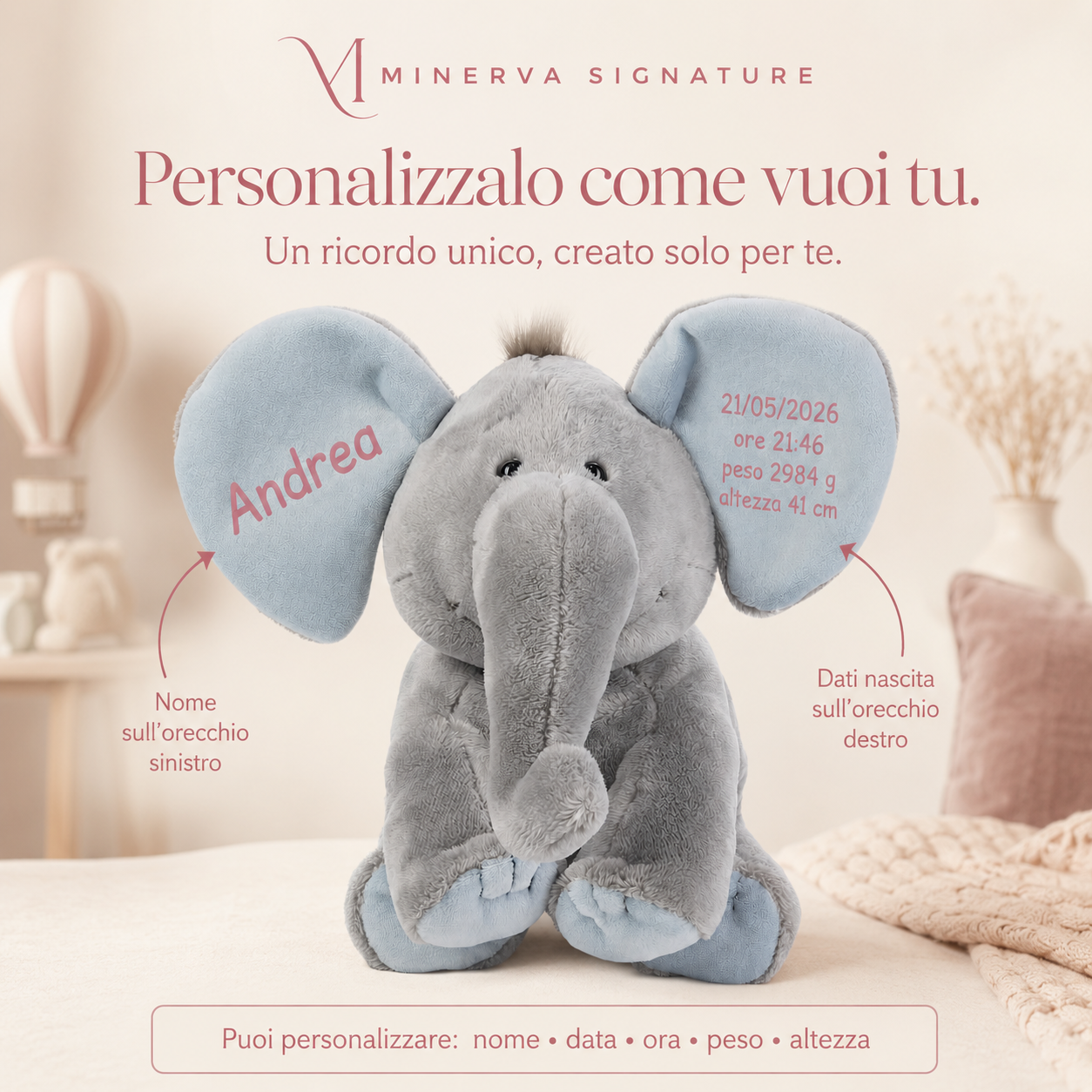 Elefantino personalizzato