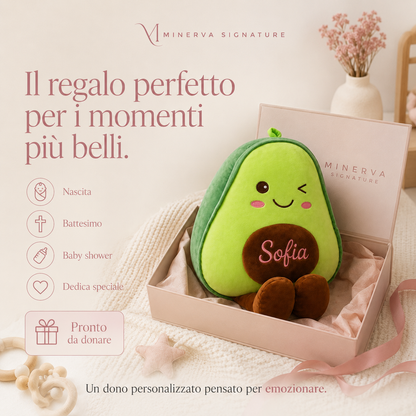 Avocado personalizzabile con nome, data di nascita, ora, peso, altezza o dedica speciale